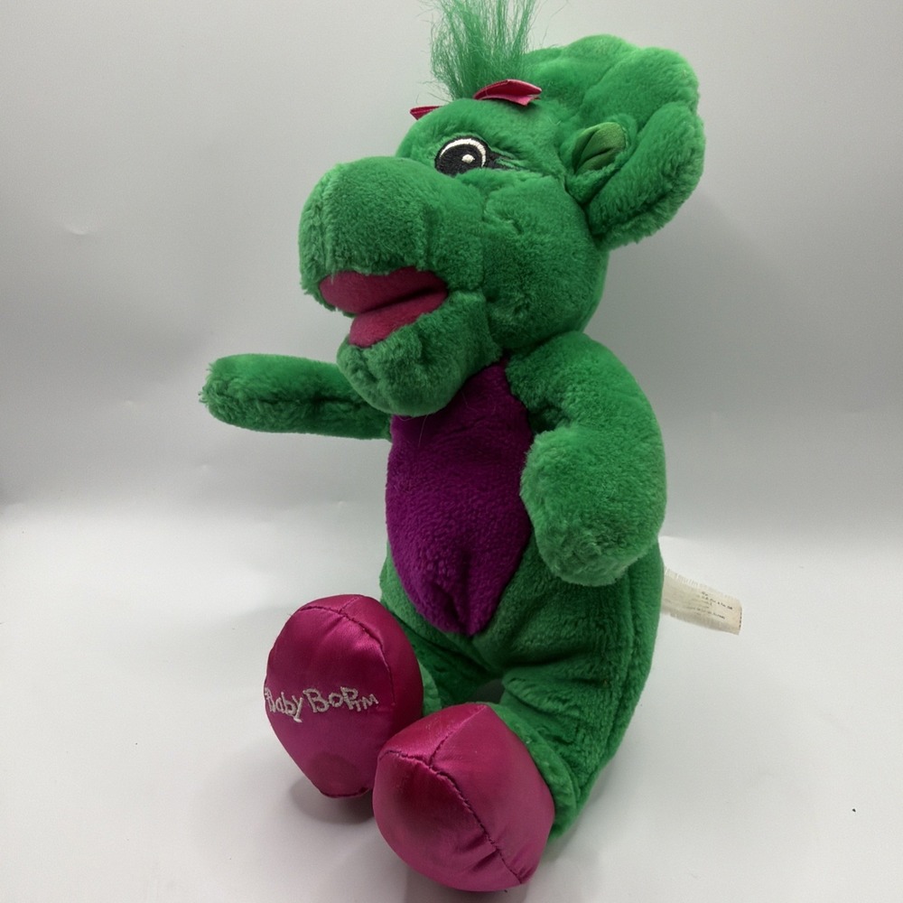Baby Bop Green Dinosaur (Barney The Purple Dinosaur) Soft Plush 11" 1992 *SINGS* - Picture 4 of 4